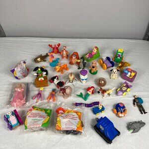 Lot of Kids Happy Meal Toys Figures - Lot of 30 + Mermaid Barbie Pooh Disney